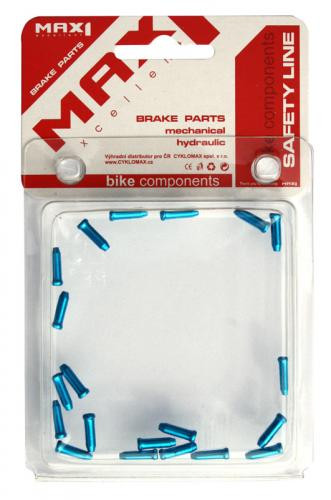 MAX1 Koncovka lanka Alu, modrá – balenie 20ks na lanká do 1,6 mm