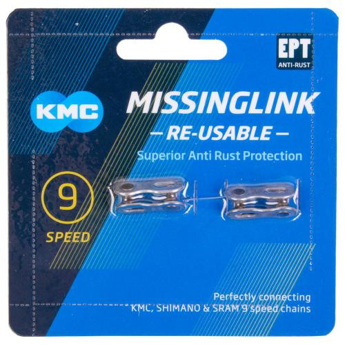 KMC Spájací článok na 9sp. reťaz – 2 ks na karte 9R Silver EPT, 1/2 x 11/128, 6,6mm