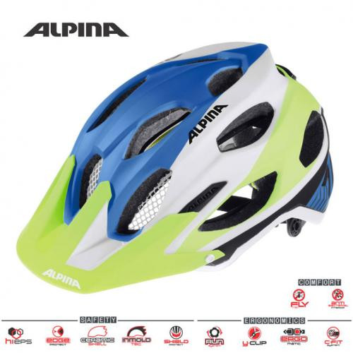 ALPINA Cyklistická prilba Carapax modro-bielo-žltá