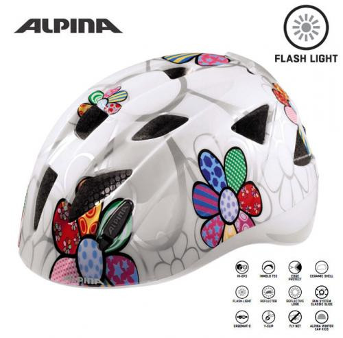 ALPINA Cyklistická prilba Ximo Flash biela-kvietky
