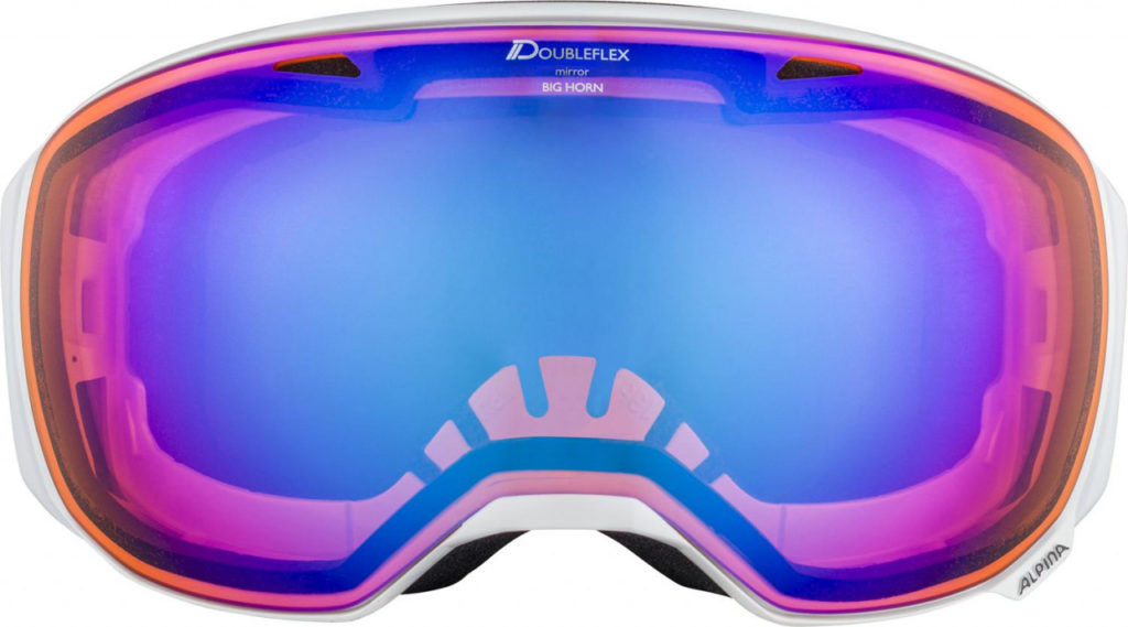 Lyžiarske okuliare Alpina BIG HORN HM biele, HM blue sph