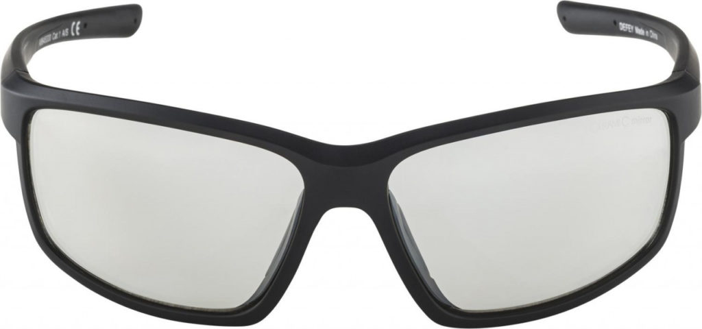 ALPINA Cyklistické okuliare DEFEY čierne matné, sklá: číre zrkadlové
