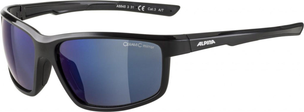 ALPINA Cyklistické okuliare DEFEY čierne, sklá: modré zrkadlové