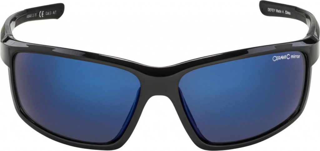 ALPINA Cyklistické okuliare DEFEY čierne, sklá: modré zrkadlové