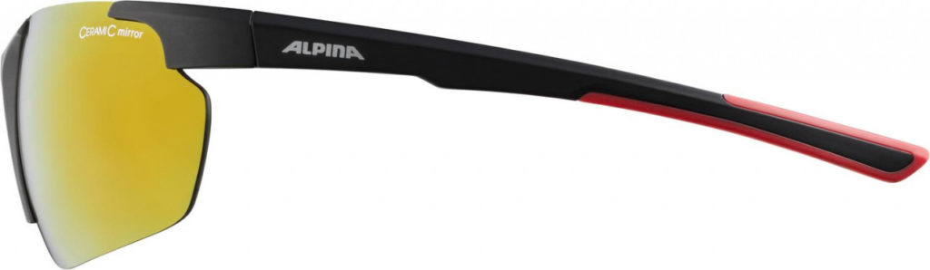 ALPINA Cyklistické okuliare DEFEY HR čierne mat, sklá: červené zrkadlové