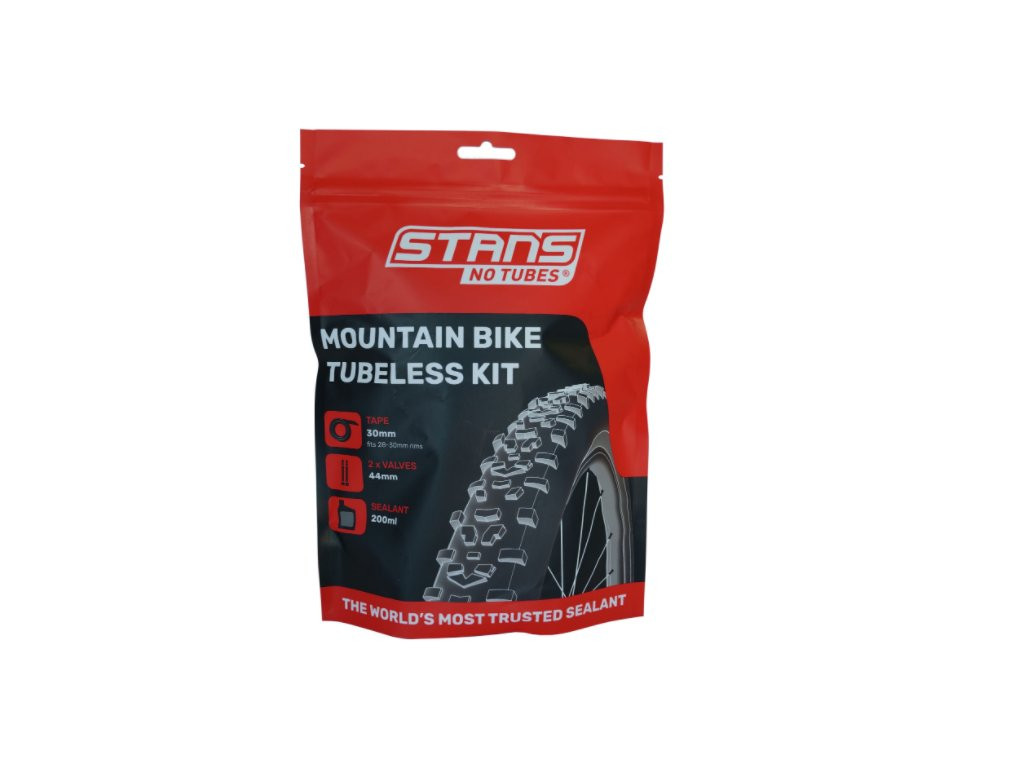 STAN’S NO TUBES MTB Sada pre bezdušové pneumatiky – tmel 200ml, vložka 30mm, 44mm ventilka (2ks)