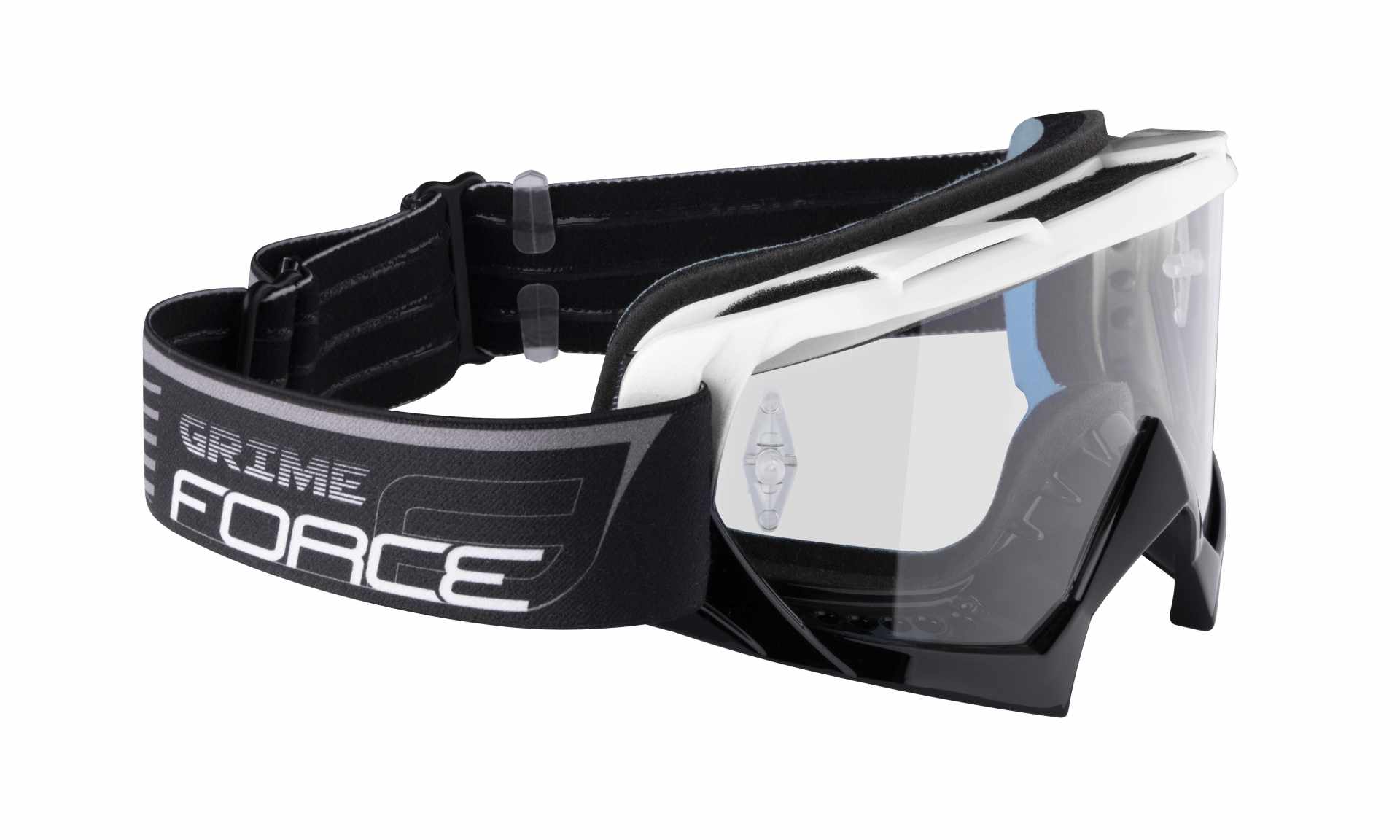 brýle FORCE GRIME sjezdové bílo-černé, čiré sklo