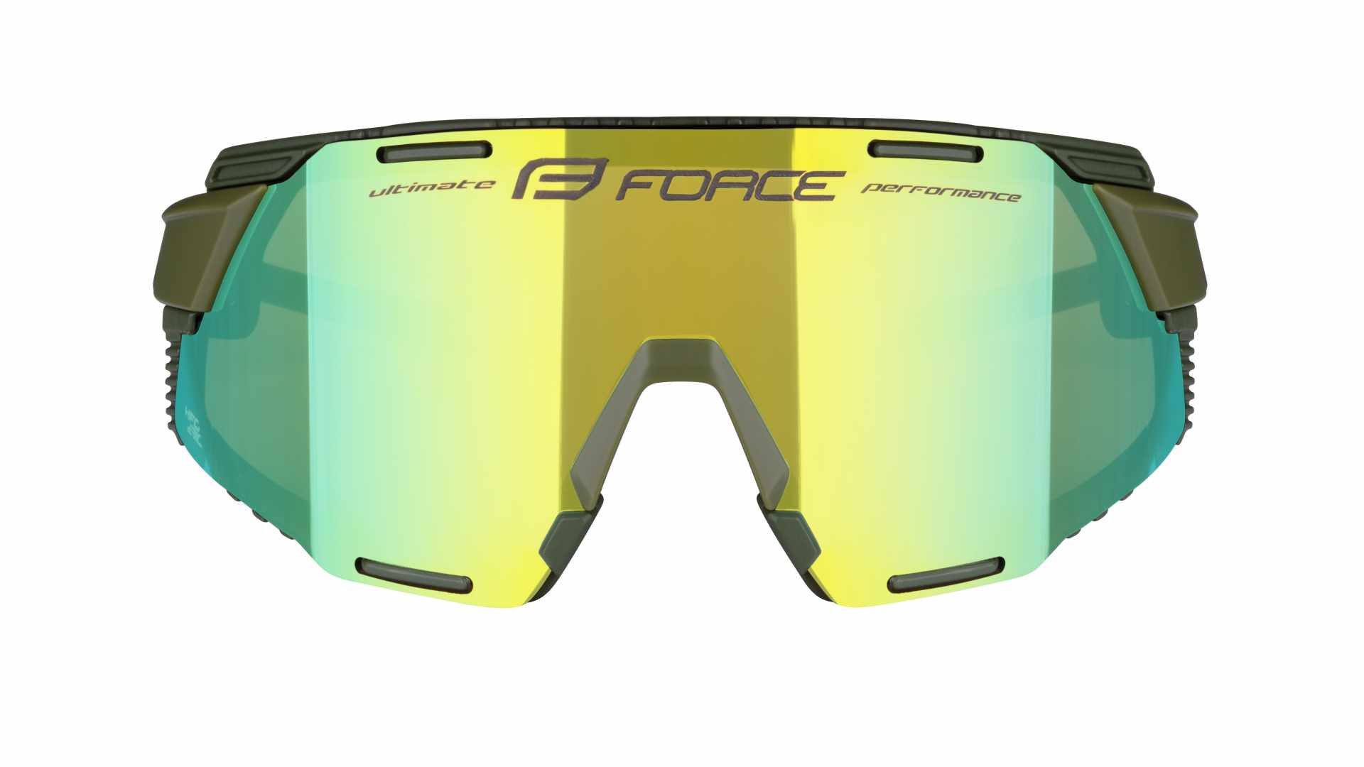 brýle FORCE GRIP army-zlaté, zlaté revo sklo