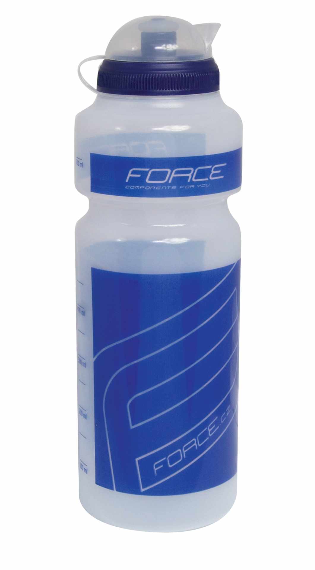 láhev FORCE “F” 0,75 l, čirá/modrý potisk